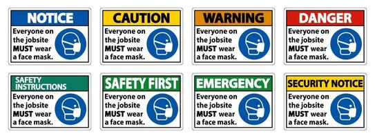 Wear A Face Mask Sign Isolate On White Background,Vector Illustration EPS.10 vector