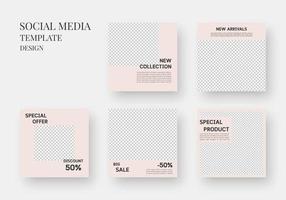 Social media template. Trendy editable social media post template. Mockup isolated. Template design. Vector illustration.