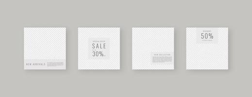 Social media template. Trendy editable social media post template. Mockup isolated. Template design. Vector illustration.