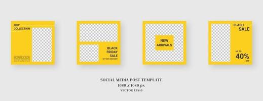 Social media template. Trendy editable social media post template. Mockup isolated. Template design. Vector illustration.