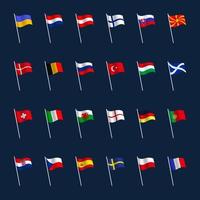Europe country flag set