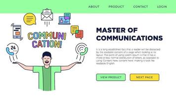 communication landing page illustration vector