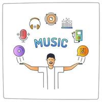 ilustración de audio musical vector