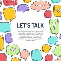 lets talk chat bubble frame vector