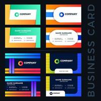 colorful business card set vector