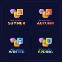 hablemos de las estaciones de verano, otoño, invierno y primavera vector