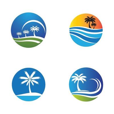 Palm tree summer logo images