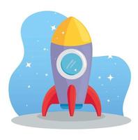 rocket child toy with stars on background vector