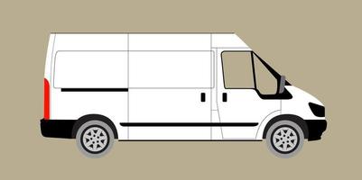 White van vector illustration. realistic cargo van. All layers and groups well organized for easy editing. View from side. Vector.