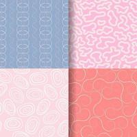 4 hand drawn seamless pattern set vector