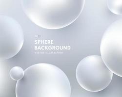 Abstract liquid fluid circles silver  color background. 3D shiny silver sphere shape design. Creative minimal bubble white template for cover brochure, flyer, poster, banner web. Vector illustration