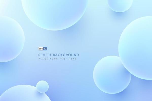 Abstract liquid fluid circles hologram color background. 3D sphere shape light blue. Creative minimal buble trendy gradient template for cover brochure, flyer, poster, banner web. Vector illustration
