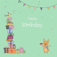 tarjeta de felicitación de feliz cumpleaños con lugar para el texto vector