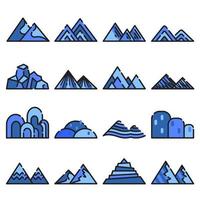 Mountain icon vector set on white background