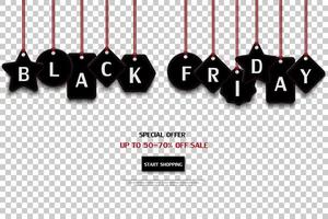 Black Friday price tag isolated vector