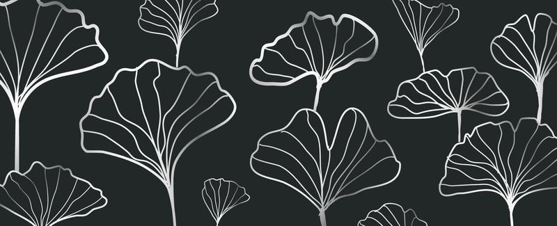 Abstract ginkgo leaves outline pattern