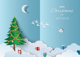 Merry Christmas and Happy new year greeting card vector