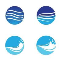 Water wave logo images vector