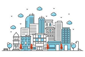Illustration of a city in beautiful outline style vector