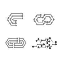 Circuit logo design vector