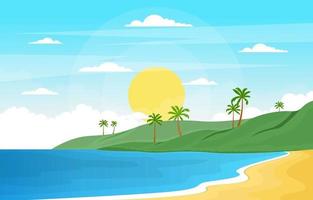 Summer Vacation in Tropical Beach Landscape vector