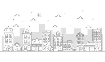 Urban illustration in beautiful thin line style vector