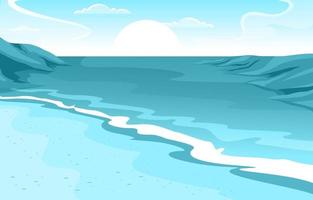 Beautiful Panorama Beach Landscape Illustration vector