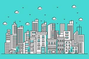 Urban illustration in a beautiful line style vector