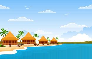 Summer Vacation in Tropical Beach Landscape vector