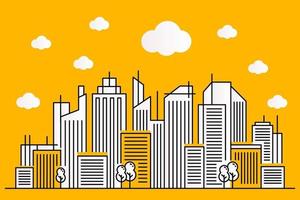 City line illustration design in paper style vector