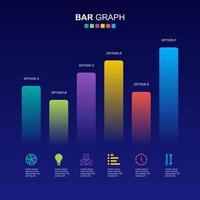 diagrama de gráfico de barras para ilustración de análisis financiero vector