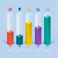 diagrama de gráfico de barras para ilustración de análisis financiero vector