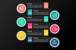 Template business infographic in 6 steps illustration vector