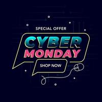 Technology cyber monday template banner vector