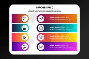 Infographic template with 4 options illustration vector