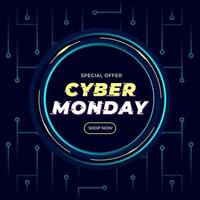 Cyber Monday sale banner vector