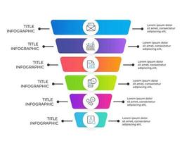 Infographic template with 6 steps or options vector