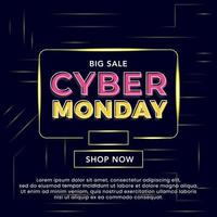 banner de concepto de cyber monday vector