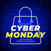 Technology Cyber Monday template banner vector