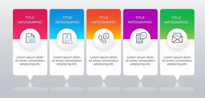 5 steps business infographic elements vector