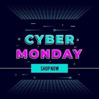 banner de plantilla de cyber monday de tecnología vector