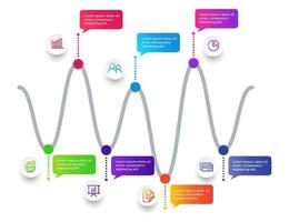 plantilla de diseño de infografía vectorial con 7 pasos de opciones vector