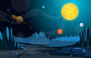 Landscape Surface of Science Fiction Fantasy Planet Illustration vector