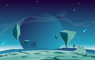 Landscape Surface of Science Fiction Fantasy Planet Illustration vector