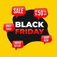 Black Friday sale banner design vector