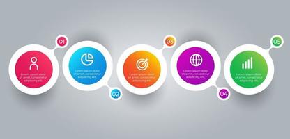 Vector infographic design template with 5 steps options