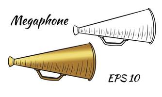 Illustration of a megaphone, loud speaker set vector