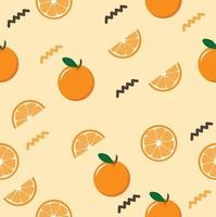 oranges whole and sliced seamless pattern vector