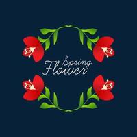 hermoso marco floral. ilustración vectorial vector