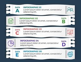 infografías de negocios. línea de tiempo con 5 pasos u opciones vector